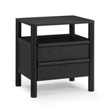 Tyra 22" Ash 2-Drawer Nightstand - Black