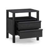 Tyra 22" Ash 2-Drawer Nightstand - Black