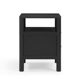 Tyra 22" Ash 2-Drawer Nightstand - Black