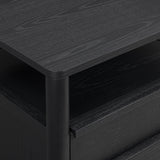 Tyra 22" Ash 2-Drawer Nightstand - Black