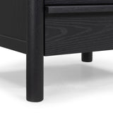 Tyra 22" Ash 2-Drawer Nightstand - Black