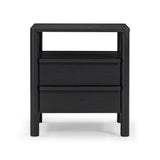 Tyra 22" Ash 2-Drawer Nightstand - Black