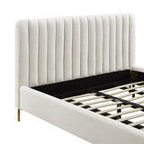 Angela Performance Velvet Bed - Cream / Full