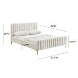 Angela Performance Velvet Bed - Cream / Full