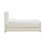 Angela Performance Velvet Trundle Bed in Twin - Cream