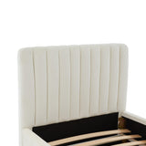 Angela Performance Velvet Trundle Bed in Twin - Cream