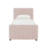 Angela Performance Velvet Trundle Bed in Twin - Blush
