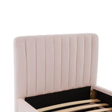 Angela Performance Velvet Trundle Bed in Twin - Blush