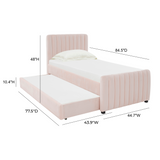 Angela Performance Velvet Trundle Bed in Twin - Blush