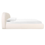 Bara Cream Textured Performance Velvet Bed - Queen