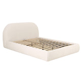 Bara Cream Textured Performance Velvet Bed - Queen