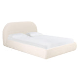 Bara Cream Textured Performance Velvet Bed - King
