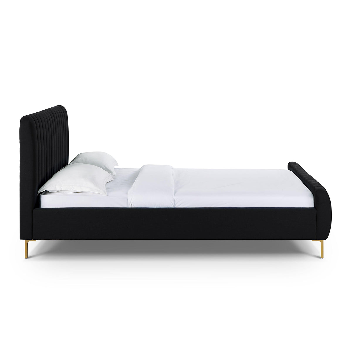 Angela Upcycled Performance Linen Bed - Black / Queen