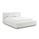 Meena Cream Upcycled Performance Linen Storage Bed - Queen