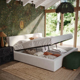 Meena Cream Upcycled Performance Linen Storage Bed - King