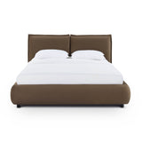 Mel Performance Faux Mohair Velvet Bed - Brown / Queen