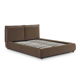 Mel Performance Faux Mohair Velvet Bed - Brown / Queen