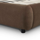 Mel Performance Faux Mohair Velvet Bed - Brown / Queen