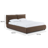 Mel Performance Faux Mohair Velvet Bed - Brown / Queen