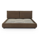 Mel Performance Faux Mohair Velvet Bed - Brown / King