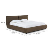 Mel Performance Faux Mohair Velvet Bed - Brown / King