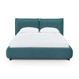 Mel Performance Faux Mohair Velvet Bed - Teal / Queen