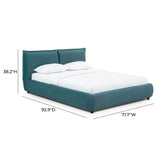 Mel Performance Faux Mohair Velvet Bed - Teal / Queen