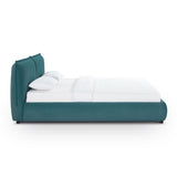 Mel Performance Faux Mohair Velvet Bed - Teal / King