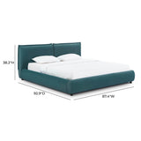 Mel Performance Faux Mohair Velvet Bed - Teal / King