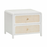 Patty 28" Rattan 2 Drawer Nightstand - White
