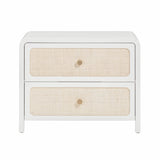 Patty 28" Rattan 2 Drawer Nightstand - White