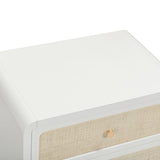 Patty 28" Rattan 2 Drawer Nightstand - White