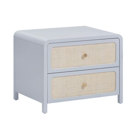Patty 28" Rattan 2 Drawer Nightstand - Blue