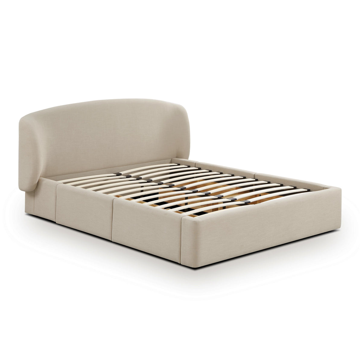 Corey Upcycled Performance Linen Storage Bed - Taupe / Queen