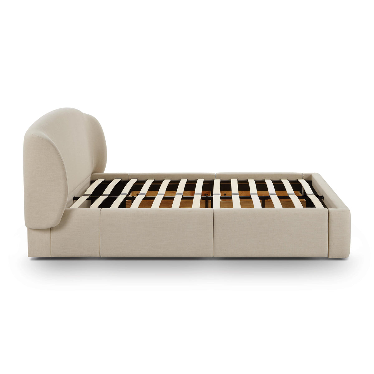 Corey Upcycled Performance Linen Storage Bed - Taupe / Queen