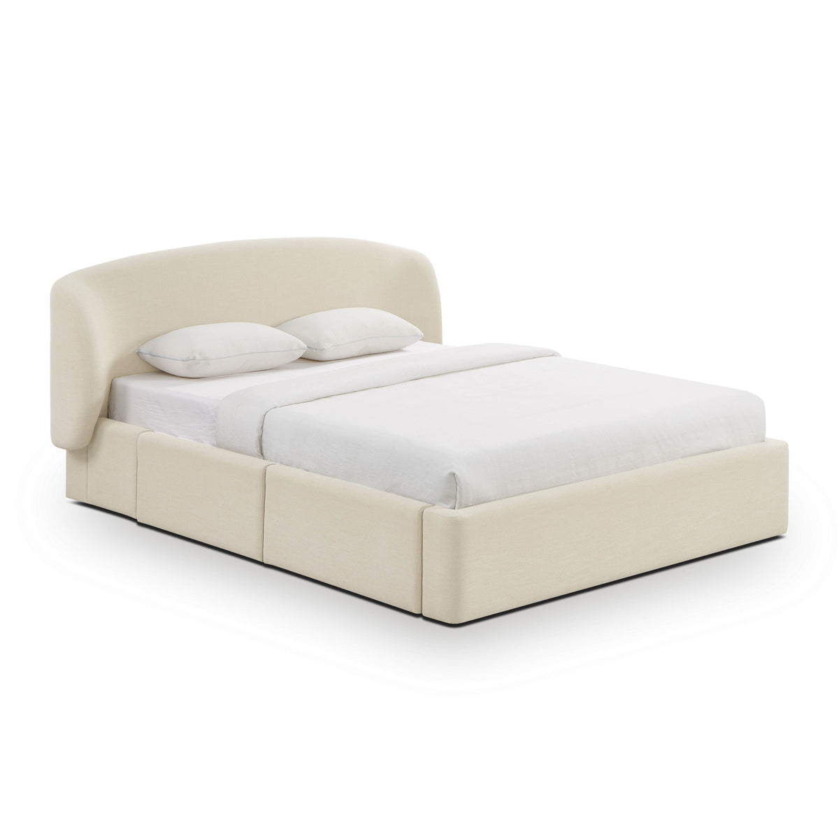 Corey Upcycled Performance Linen Storage Bed - Cream / Queen