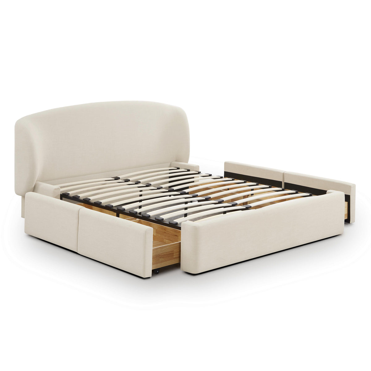 Corey Upcycled Performance Linen Storage Bed - Cream / Queen