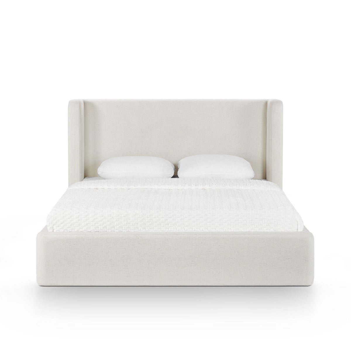 Harmony Performance Chenille Storage Bed - Cream / Queen