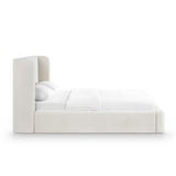 Harmony Performance Chenille Storage Bed - Cream / Queen