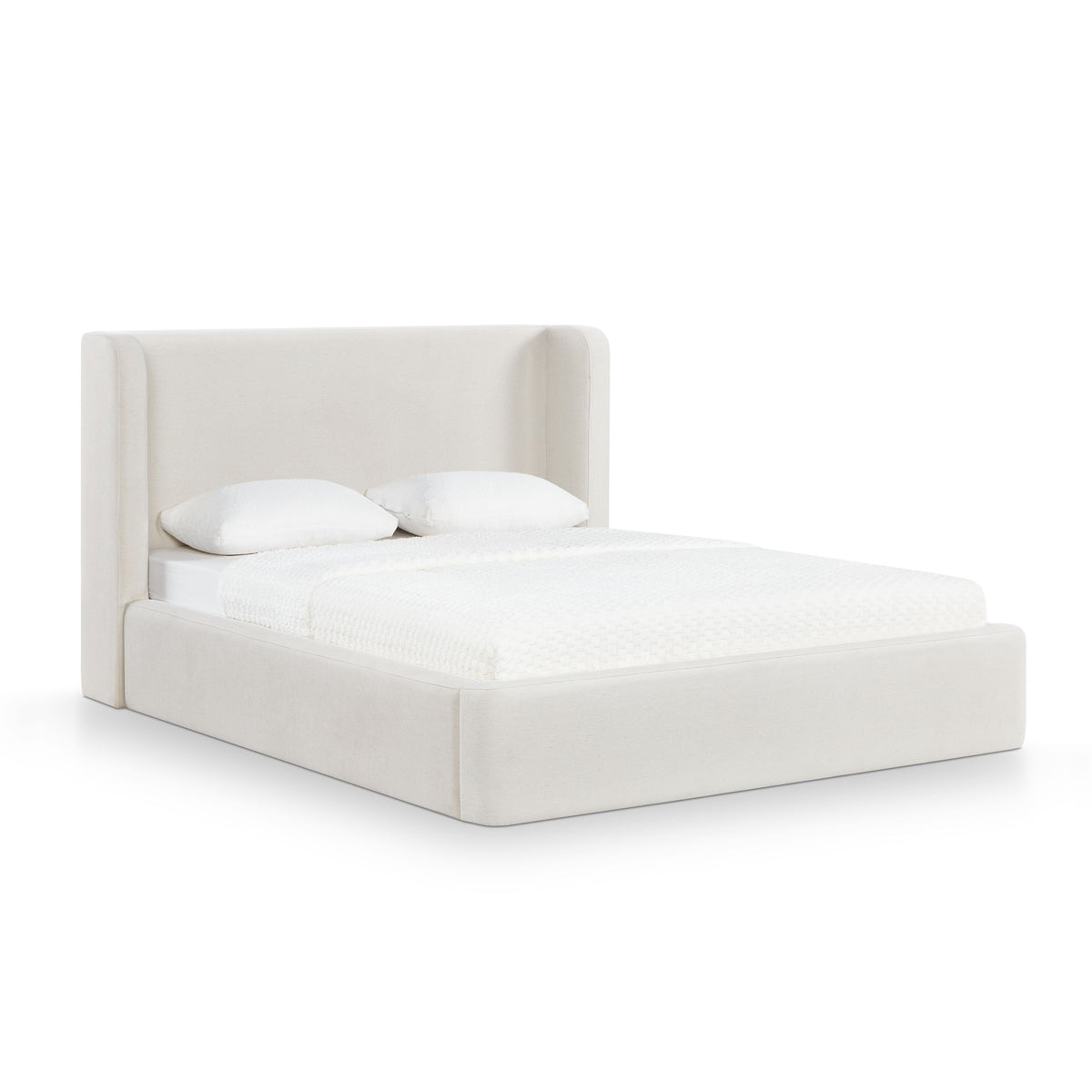Harmony Performance Chenille Storage Bed - Cream / Queen