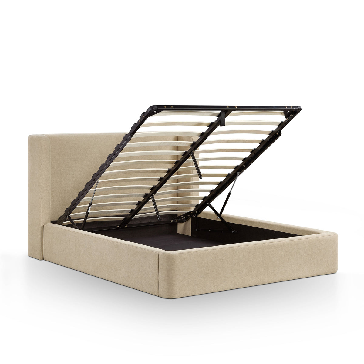 Harmony Performance Chenille Storage Bed - Tan / Queen