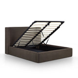 Harmony Performance Chenille Storage Bed - Chocolate Brown / Queen