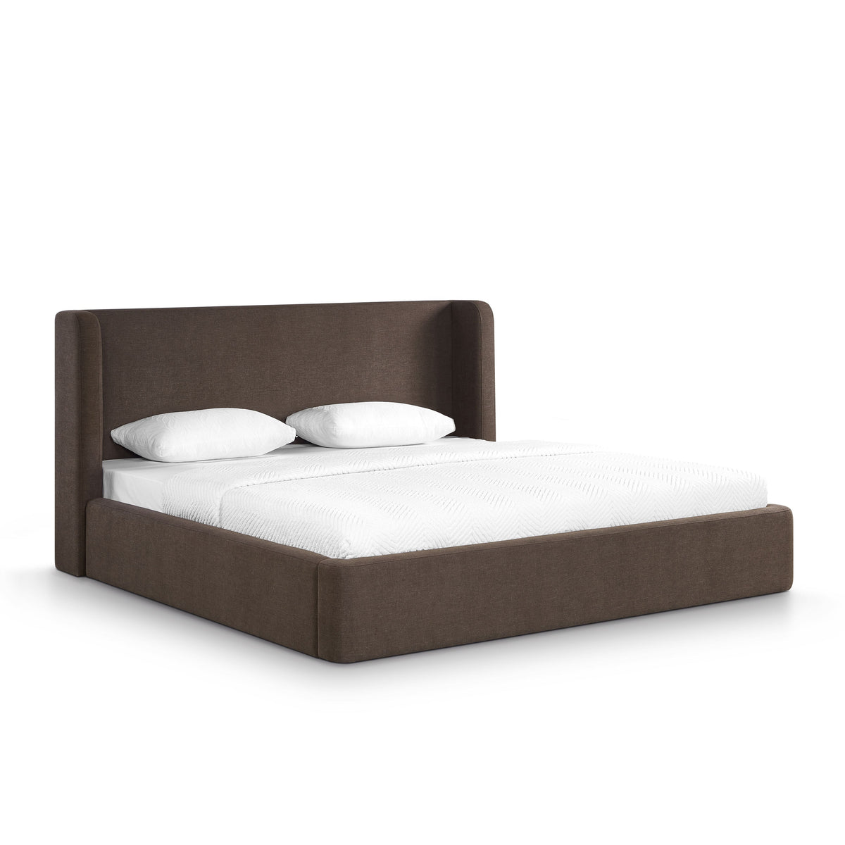 Harmony Performance Chenille Storage Bed - Chocolate Brown / King