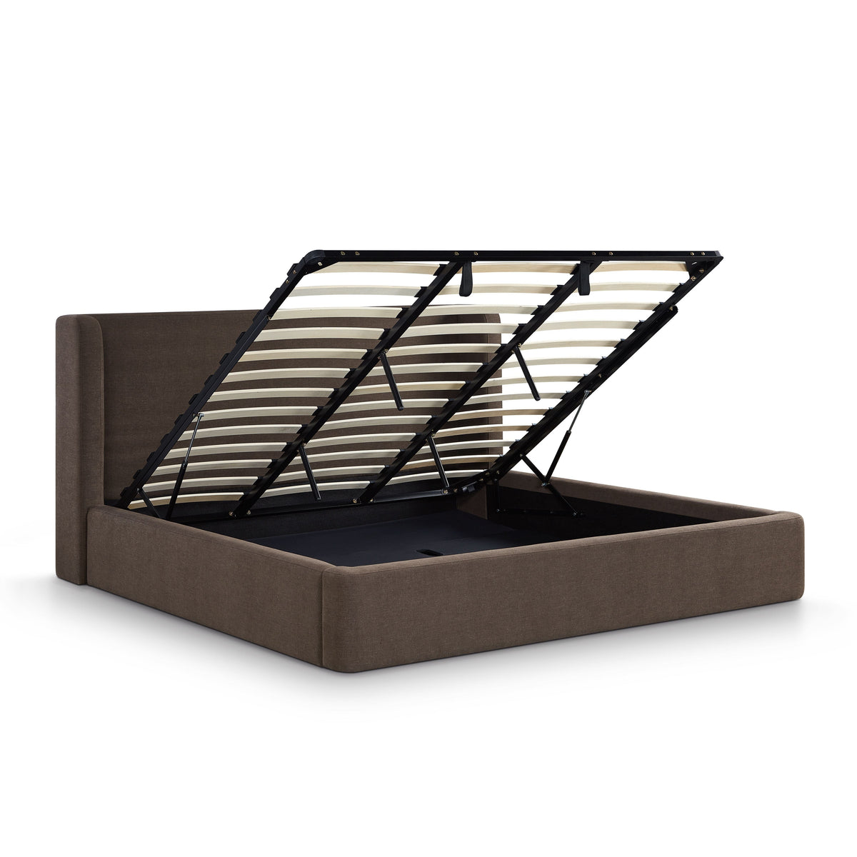 Harmony Performance Chenille Storage Bed - Chocolate Brown / King