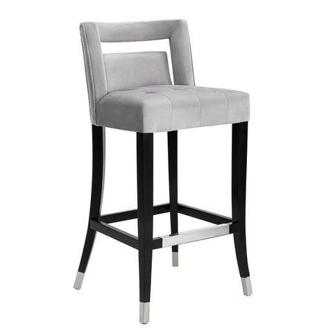 Hart Performance Velvet Stool - Grey / Bar Height