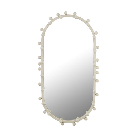 Bubbles Ivory Oval Wall Mirror (17"X31.5"-22.6"X42") - Large