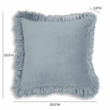 Alessia 20.5" Distressed Velvet Square Throw Pillow - Blue