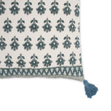 Blossom 20" Printed Cotton Tassel Throw Pillow Cover - With Insert