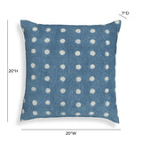 Indigo Dots 20" Cotton Square Throw Pillow Cover - With Insert
