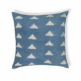 Indigo Triangles 20" Cotton Square Throw Pillow Cover - With Insert